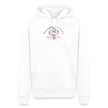 Your heart in my hand - Men’s Premium Organic Hoodie - white - Front - Nico (187cm)
