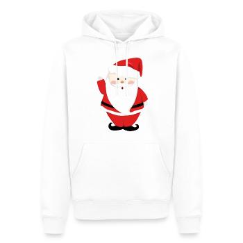 Père Noël Joyeux Noël Coeur T-Shirt d’amour - Sweat à capuche Premium bio Homme - blanc - Devant - Nico (187cm)