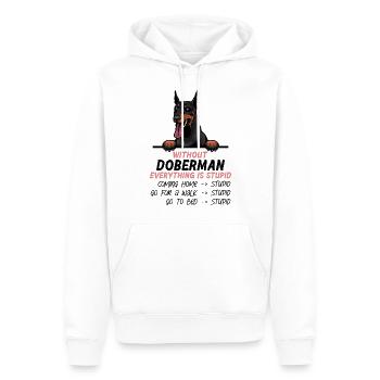 Ohne Dobermann ist alles doof - Männer Premium Bio Hoodie - Weiß - Vorne - Nico (187cm)