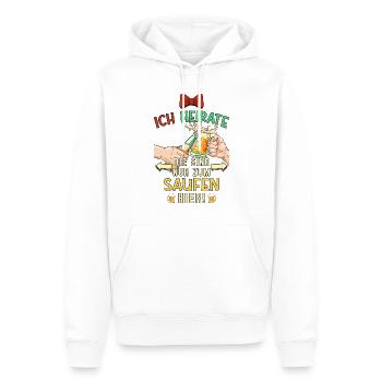 JGA Junggesellenabschied Bier Saufen Lustig Spruch - Männer Premium Bio Hoodie - Weiß - Vorne - Nico (187cm)