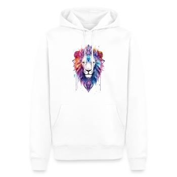 Lion Lion Head Cosmic Galaxy Universe Art - Sweat à capuche Premium bio Homme - blanc - Devant - Nico (187cm)