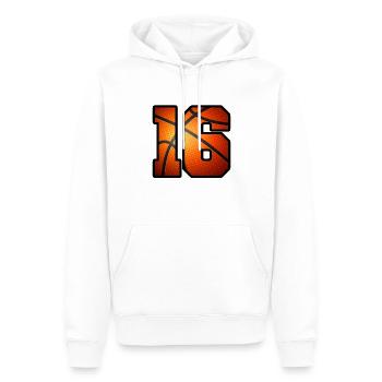 Enfants 16e anniversaire Joueur de basket-ball 16 ans - Sweat à capuche Premium bio Homme - blanc - Devant - Nico (187cm)