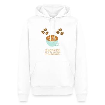 Coffee Please - Männer Premium Bio Hoodie - Weiß - Vorne - Nico (187cm)