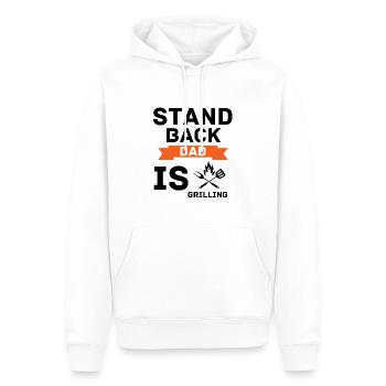 Stand Back Papa est en train de griller drôle de grill Citation BBQ - Sweat à capuche Premium bio Homme - blanc - Devant - Nico (187cm)