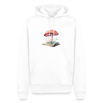 Magic Mushroom Grows Out of Book Watercolor Design - Men’s Premium Organic Hoodie - white - Front - Nico (187cm)