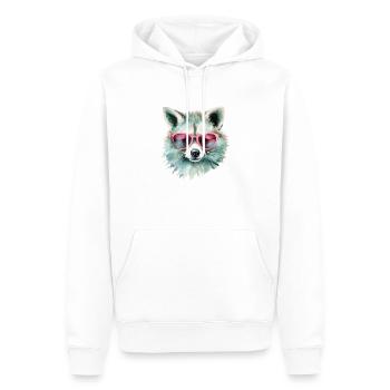 Sunglasses and Raccoon - Watercolor Design 2 - Men’s Premium Organic Hoodie - white - Front - Nico (187cm)