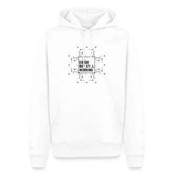 error but still working - Männer Premium Bio Hoodie - Weiß - Vorne - Nico (187cm)