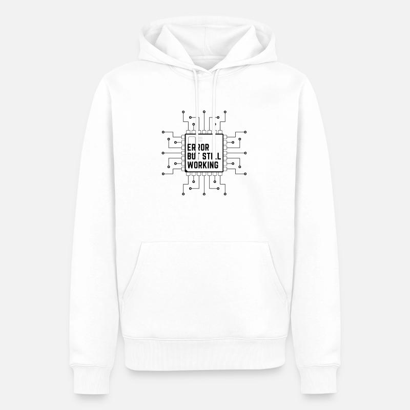 error but still working - Männer Premium Bio Hoodie - Weiß