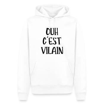 ouh c'est vilain - Sweat à capuche Premium bio Homme - blanc - Devant - Nico (187cm)