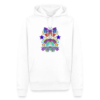 Papillons des années soixante-dix - Sweat à capuche Premium bio Homme - blanc - Devant - Nico (187cm)