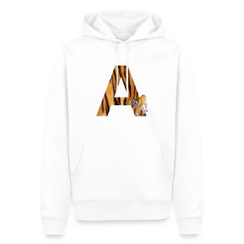 Tigre A - Sweat à capuche Premium bio Homme - blanc - Devant - Nico (187cm)