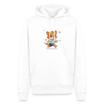 Tigerinchen – So viel Energie! - Männer Premium Bio Hoodie - Weiß - Vorne - Nico (187cm)