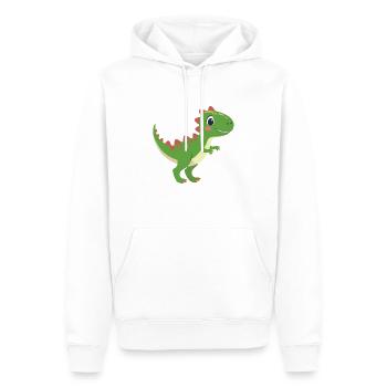 Düwex – Le cool T-Rex aux pointes rouges - Sweat à capuche Premium bio Homme - blanc - Devant - Nico (187cm)