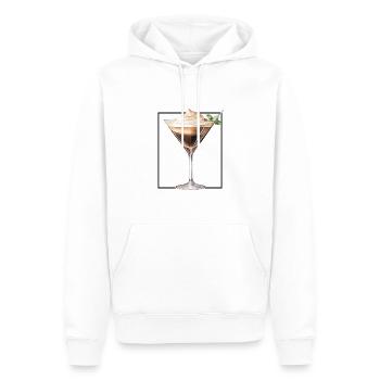 Espresso Martini Aquarell Minimalistisches Glas - Männer Premium Bio Hoodie - Weiß - Vorne - Nico (187cm)
