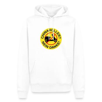 Chinaroller? Nein Danke! (3-farbig) - Männer Premium Bio Hoodie - Weiß - Vorne - Nico (187cm)