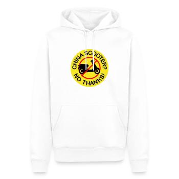 Scooter chinois ? Non merci! (3 couleurs) - Sweat à capuche Premium bio Homme - blanc - Devant - Nico (187cm)