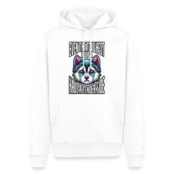 MÊME LES CHIOTS LES PLUS CORIACES ONT UN CÔTÉ TENDRE, KAWAII - Sweat à capuche Premium bio Homme - blanc - Devant - Nico (187cm)
