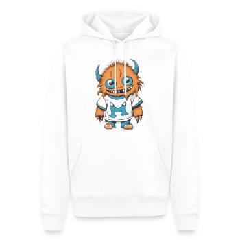 Kinder Monster - Männer Premium Bio Hoodie - Weiß - Vorne - Nico (187cm)