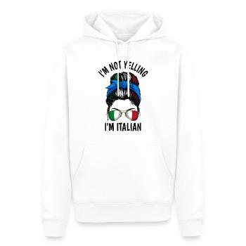 Ich schreie nicht ich bin Italiener - Männer Premium Bio Hoodie - Weiß - Vorne - Nico (187cm)