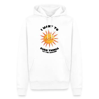I want to burn - Men’s Premium Organic Hoodie - white - Front - Nico (187cm)