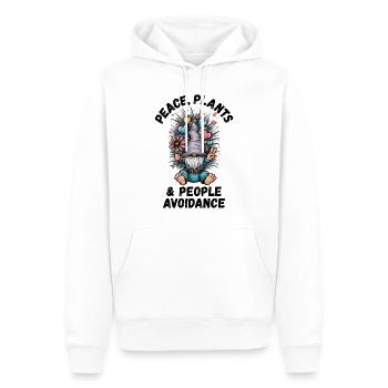 Frieden, Pflanzen und Menschenmeidung - Männer Premium Bio Hoodie - Weiß - Vorne - Nico (187cm)