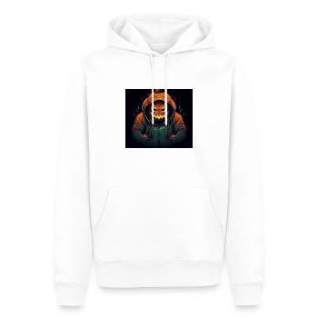 Wütender Kürbismann - Männer Premium Bio Hoodie - Weiß - Vorne - Nico (187cm)