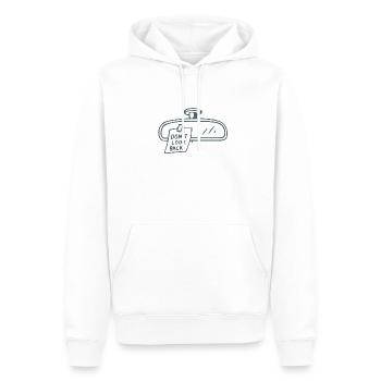 Rebellisches Autospiegel Note Design - Männer Premium Bio Hoodie - Weiß - Vorne - Nico (187cm)