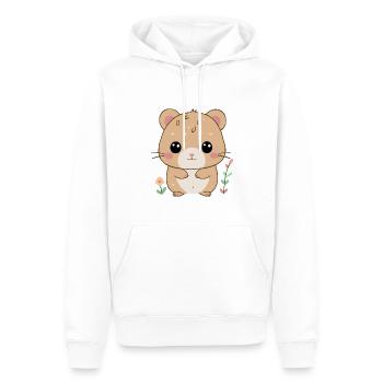 Hamster triste - Sweat à capuche Premium bio Homme - blanc - Devant - Nico (187cm)