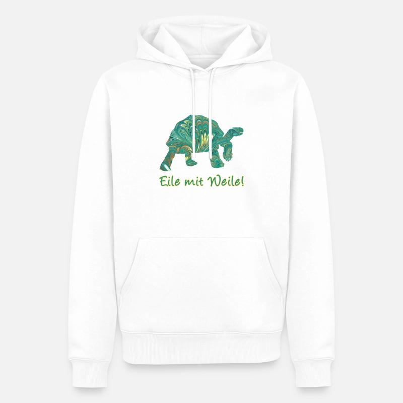 Tortue E 71 - Sweat à capuche Premium bio Homme - blanc