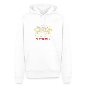 Gaming Controller Play Wisely Game Play - Männer Premium Bio Hoodie - Weiß - Vorne - Nico (187cm)