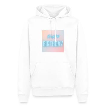 GEBURTSTAG, ALLES GUTE ZUM GEBURTSTAG, ALLES GUTE ZUM GEBURTSTAG - Männer Premium Bio Hoodie - Weiß - Vorne - Nico (187cm)