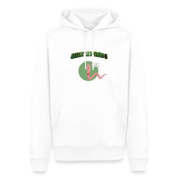 Allez les vers ! - Sweat à capuche Premium bio Homme - blanc - Devant - Nico (187cm)