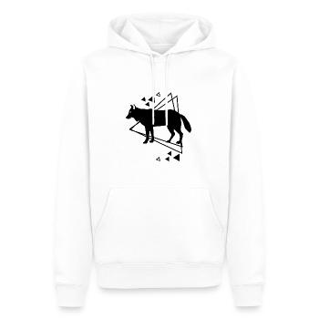 Loup - Conservation de la nature des amoureux des animaux - Sweat à capuche Premium bio Homme - blanc - Devant - Nico (187cm)