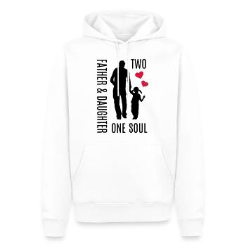 Père fille tenant la main coeur âme meilleur papa - Sweat à capuche Premium bio Homme - blanc - Devant - Nico (187cm)