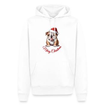 Weihnachts-Bulldogge - Männer Premium Bio Hoodie - Weiß - Vorne - Nico (187cm)