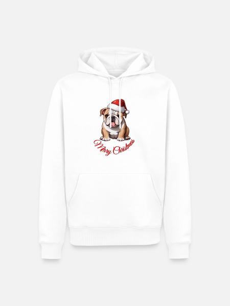Chien de Noël - Sweat à capuche Premium bio Homme - blanc