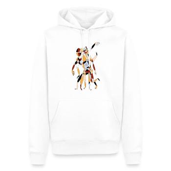 Abstractive Person - Männer Premium Bio Hoodie - Weiß - Vorne - Nico (187cm)