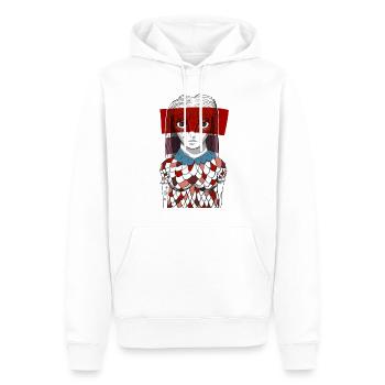 Fille Anime #5 - Sweat à capuche Premium bio Homme - blanc - Devant - Nico (187cm)
