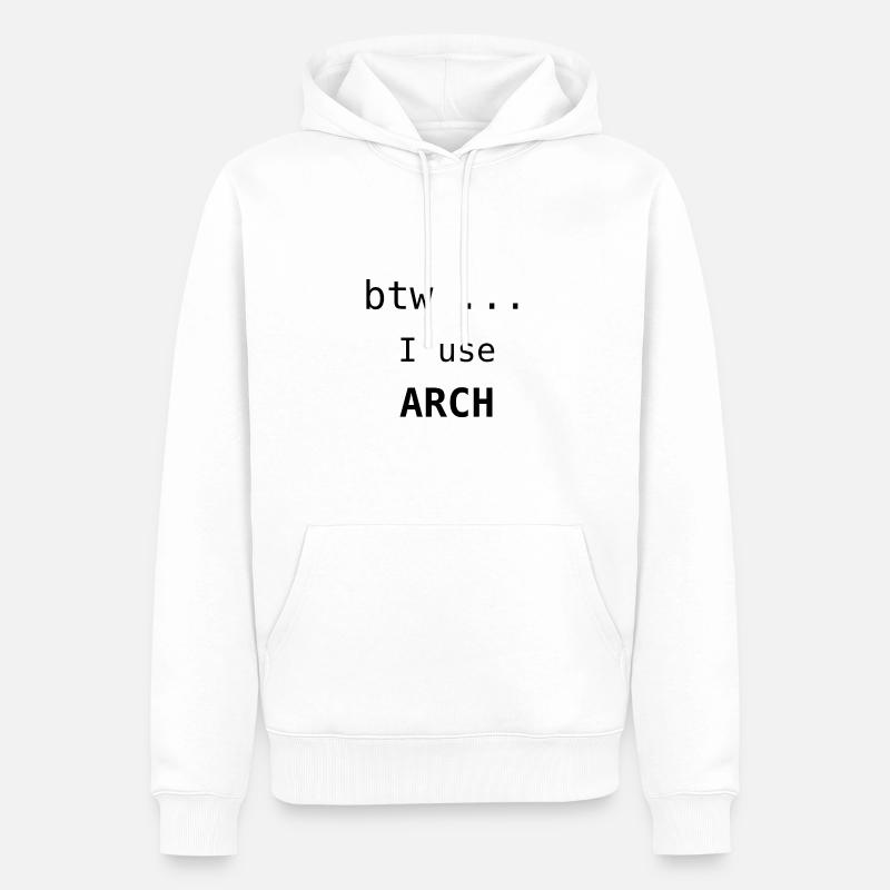 J’utilise Arch black - Linux System - Sweat à capuche Premium bio Homme - blanc