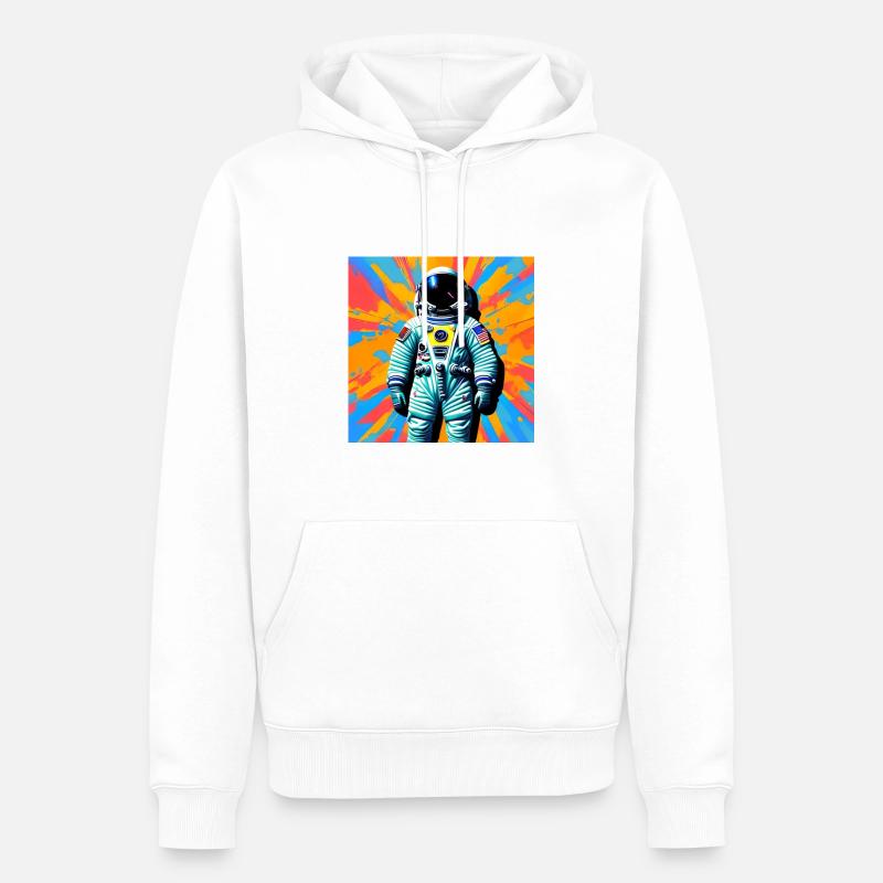 Astronaute élégant - Sweat à capuche Premium bio Homme - blanc