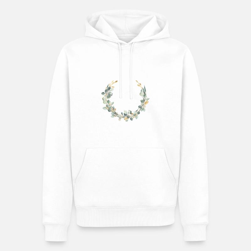 Euaclyptus, or personnalisable - Sweat à capuche Premium bio Homme - blanc