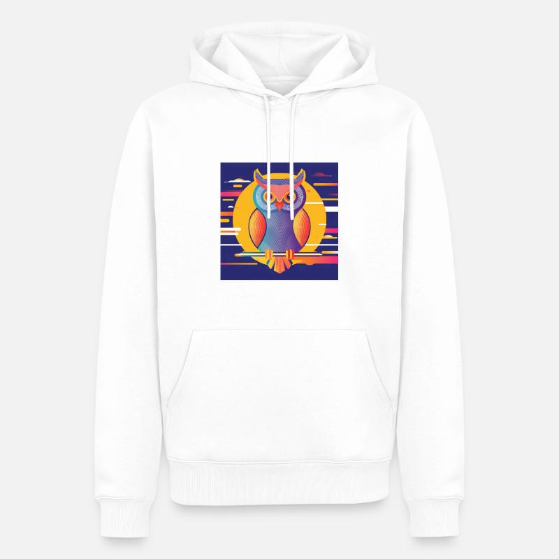 Abstraktes Design Eule - Männer Premium Bio Hoodie - Weiß