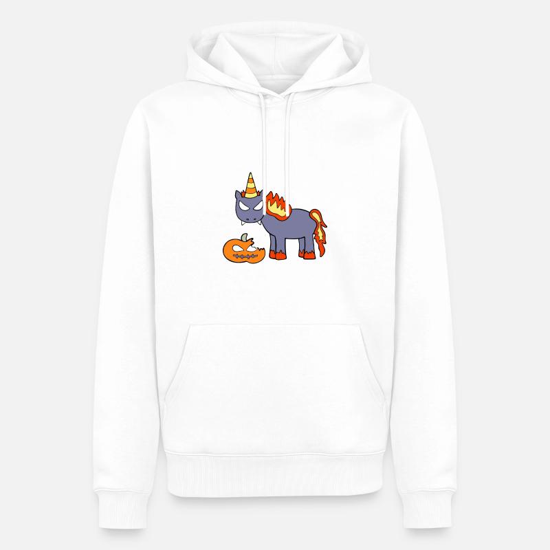 Zombie Einhorn - Männer Premium Bio Hoodie - Weiß