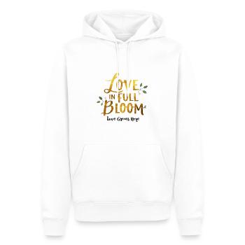 L’amour en pleine floraison - Sweat à capuche Premium bio Homme - blanc - Devant - Nico (187cm)