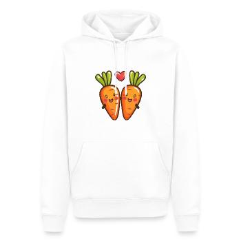 Karotte Paar Liebe Herz Comic - Männer Premium Bio Hoodie - Weiß - Vorne - Nico (187cm)