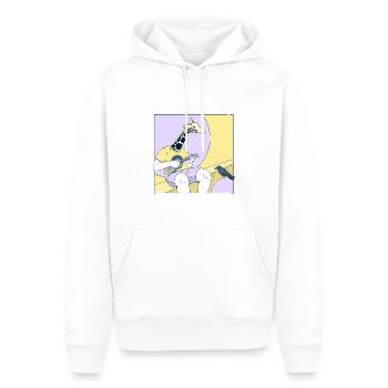 Giraffe and bird are hanging out - Männer Premium Bio Hoodie - Weiß - Vorne - Nico (187cm)