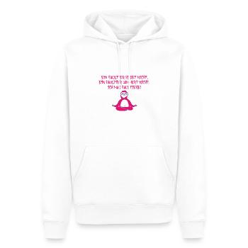 faultier,yoga,entspannung,yogasitz,pink - Männer Premium Bio Hoodie - Weiß - Vorne - Nico (187cm)