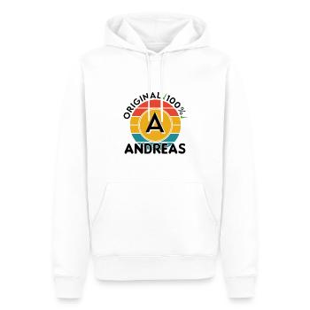Andreas - Männer Premium Bio Hoodie - Weiß - Vorne - Nico (187cm)