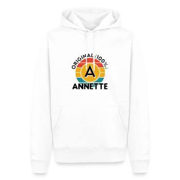 Annette - Männer Premium Bio Hoodie - Weiß - Vorne - Nico (187cm)