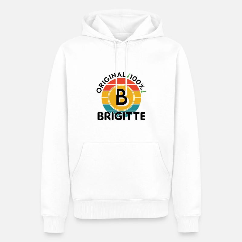Brigitte - Männer Premium Bio Hoodie - Weiß